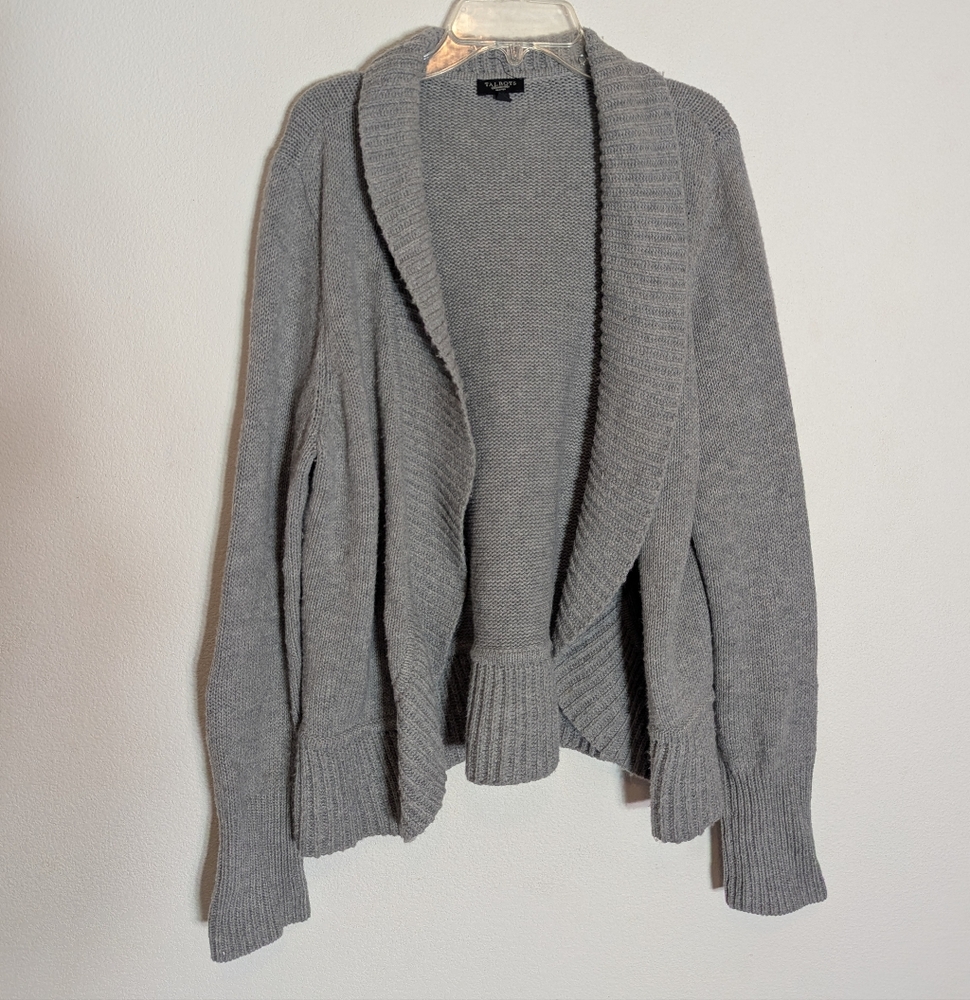 Talbots Womens Open Cardigan Sweater‎ Lambswool Capsule Wardrobe Large Petite